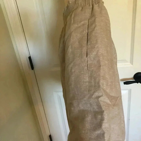 Metallic brown and silver mod elastic waist skirt M - Picture 8 of 14